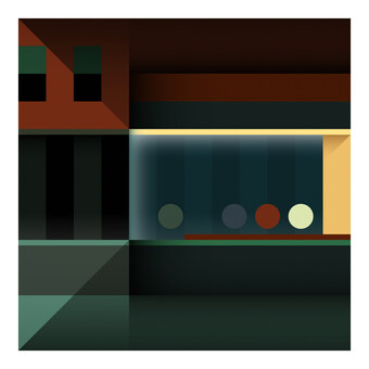 Geometric Redux Study after Edward Hopper’s Nighthawks