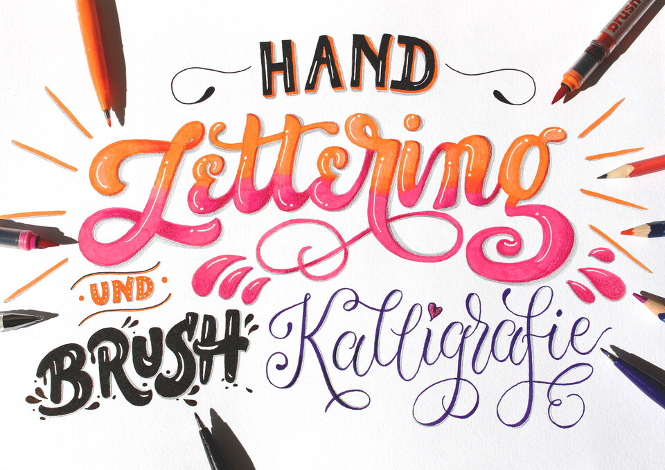 Aufbaukurs Lettering mit Brushpens, Pinseln & Co