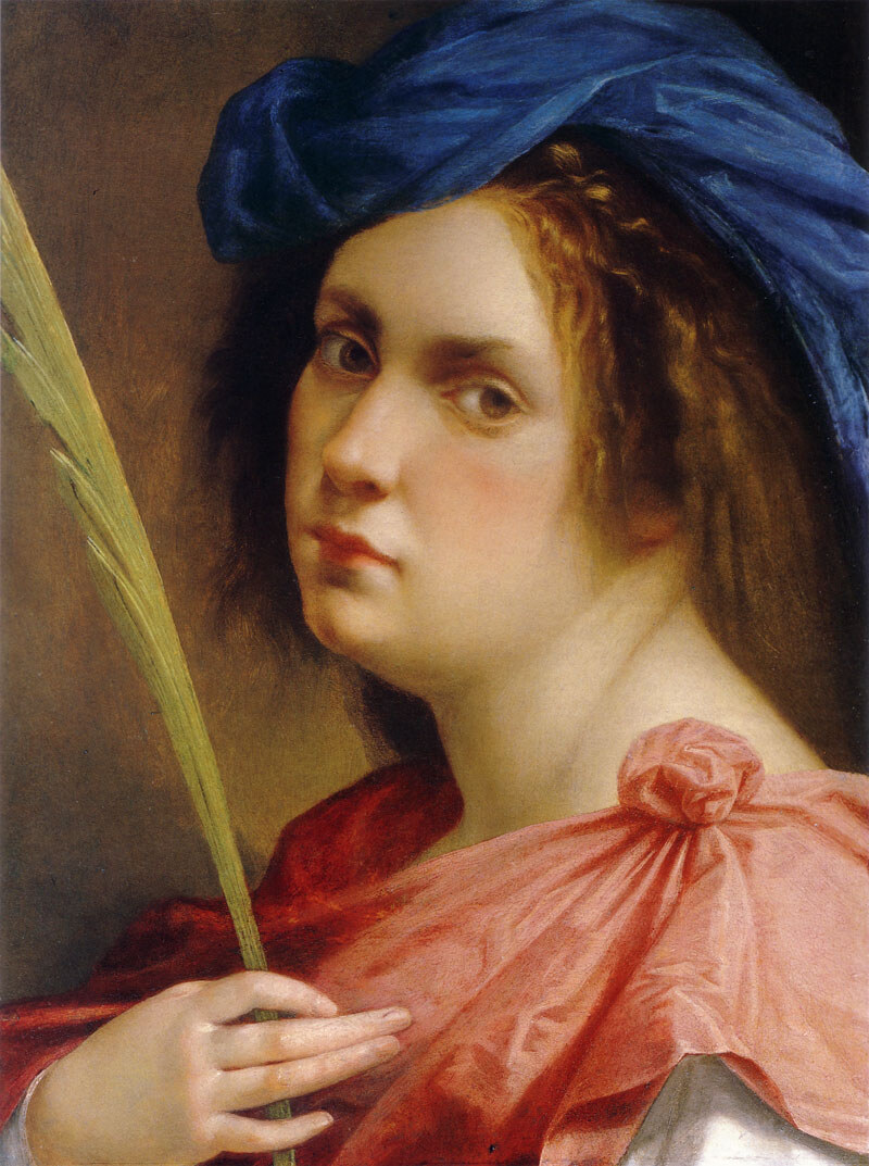 Artemisia Gentileschi, Selbstporträt als Märtyrerin, ca. 1615, Öl auf Holz, 31,7 × 24,8 cm, Privatsammlung, New York
