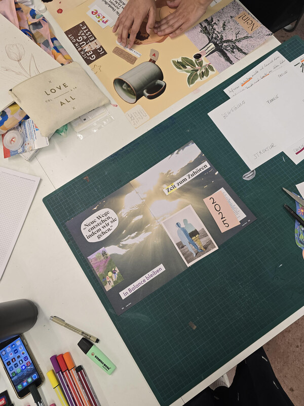 Workshopimpression Vision Board mit Katrin Bernreiter