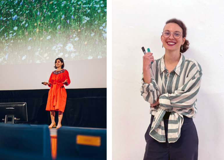 Die Visual Recording Artists Monika Ernst und Viktoria Strehn.